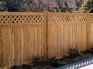 Wood Fence with Lattice Top